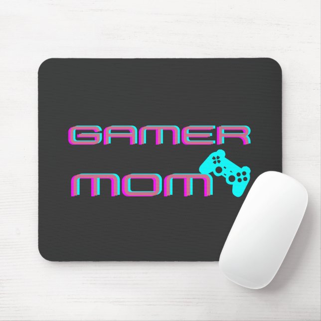 Neon Retro Gamer Mum Mouse Pad (With Mouse)