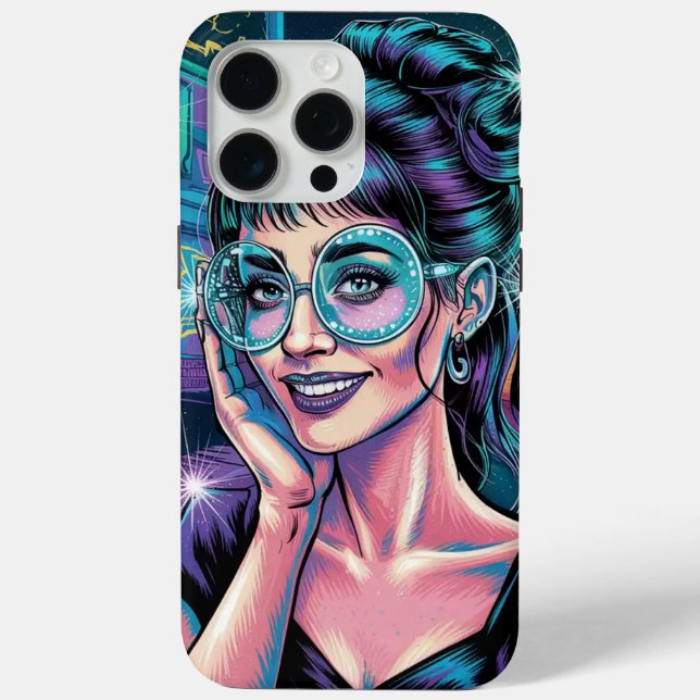 "Neon Retro Girl – Cyberpunk Pop Art" Case-Mate iPhone Case (Back)