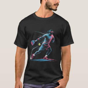 Neon Retro Padel Player T-Shirt, 80s Style Padel T T-Shirt