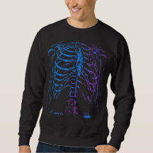 Neon Ribcage Skeleton Graphic Sweatshirt