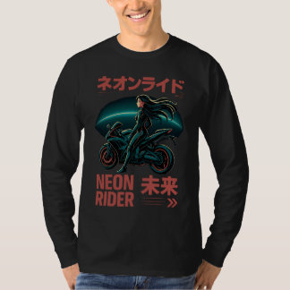Neon Rider – Japanese Cyber Aesthetic T-Shirt