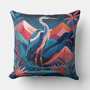 neon ridge heron pillow