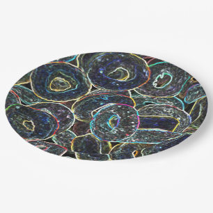 Neon Rings Paper Plate