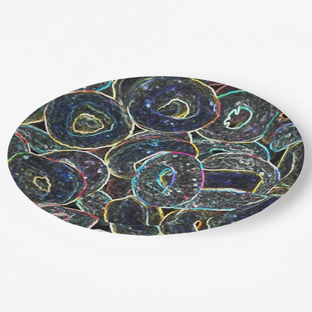 Neon Rings Paper Plate (Angled)