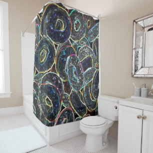 Neon Rings Shower Curtain