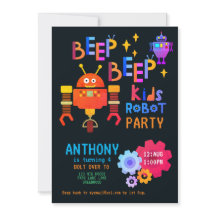 Neon ROBOT PARTY Kids Birthday Boys Girls Themed