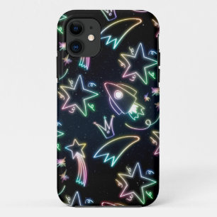 neon rocket star   iPhone 11 case