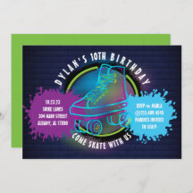 NEON ROLLER SKATING GLOW NEON GREEN Birthday Party