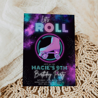 Neon Roller Skating Invitation | Skate