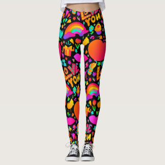 Neon Romantic Pattern Leggings