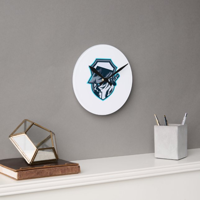 Neon Ronin: Shadow Blade Crest Round Clock (Office)