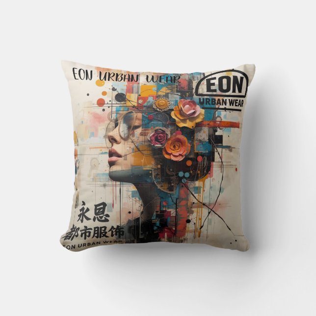 Neon Rose Cushion (Front)