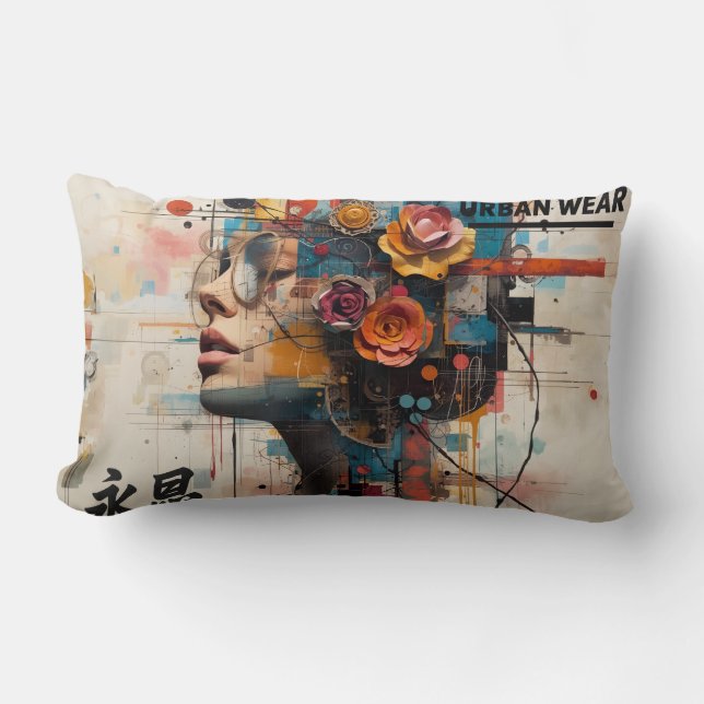 Neon Rose Lumbar Cushion (Front)