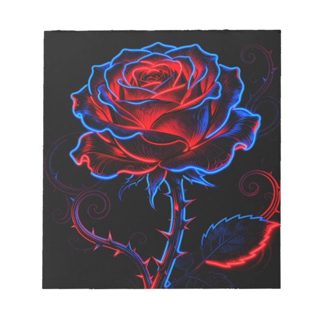 Neon Rose Notepad (Front)