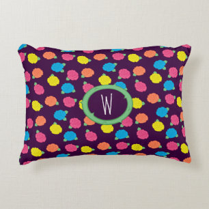 Neon Roses Accent Pillow