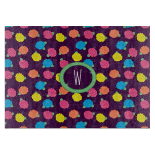 Neon Roses Glass Cutting Board