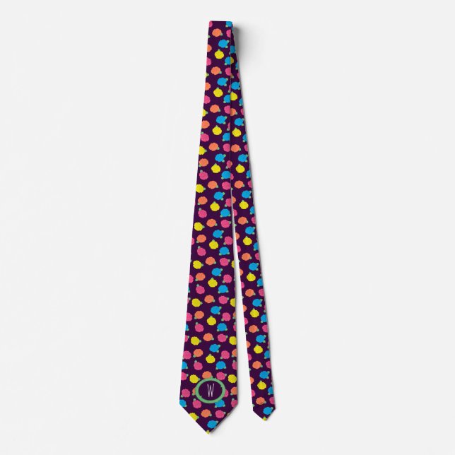 Neon Roses Men's Neck Tie (Front)