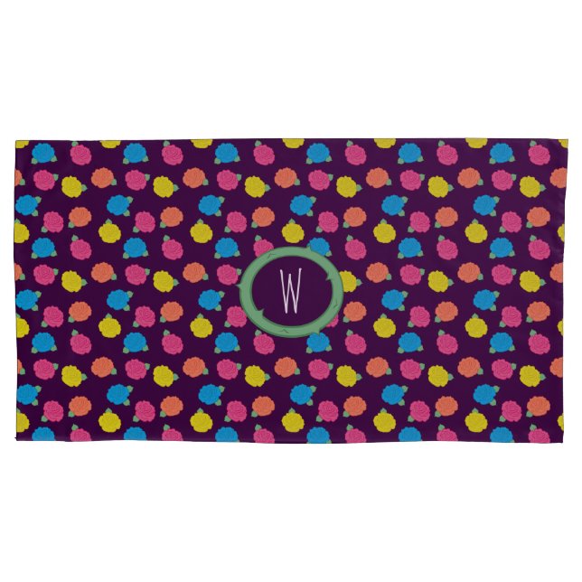 Neon Roses Pillow Case (Front)
