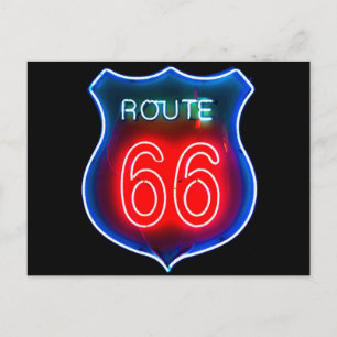 Neon Route 66 Sign Postcard
