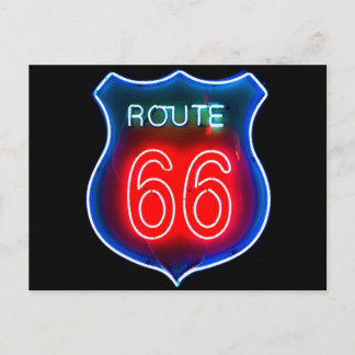 Neon Route 66 Sign Postcard