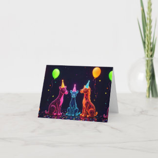  Neon Safari Thank You Card