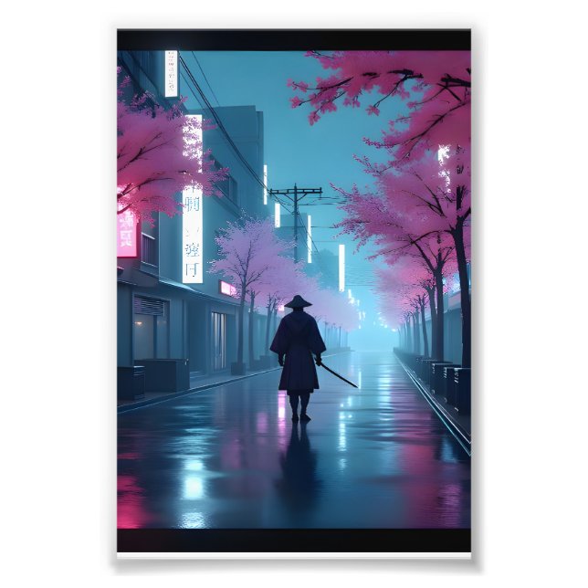 Neon Samurai Nights – Cyberpunk Tokyo Anime Poster (Front)