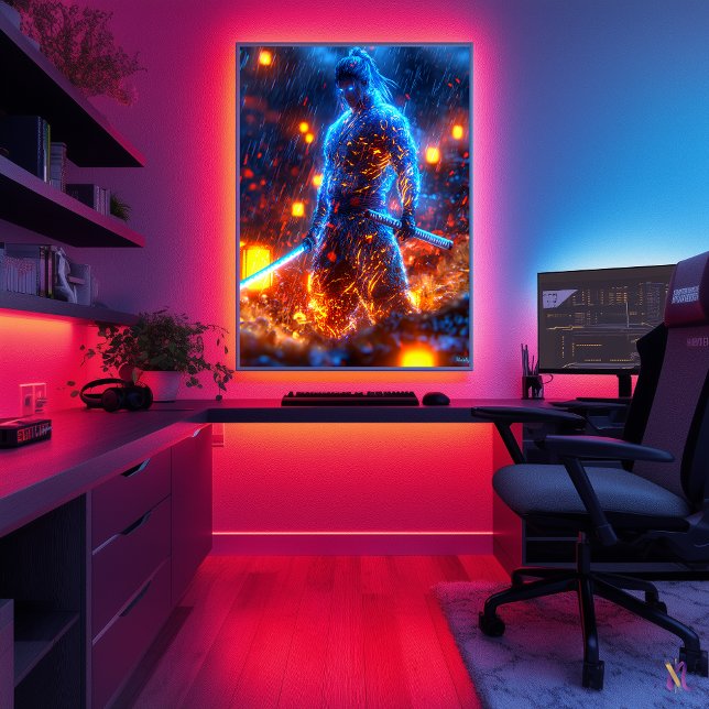 Neon Samurai Warrior – Cyberpunk Bushido Poster (Creator Uploaded)