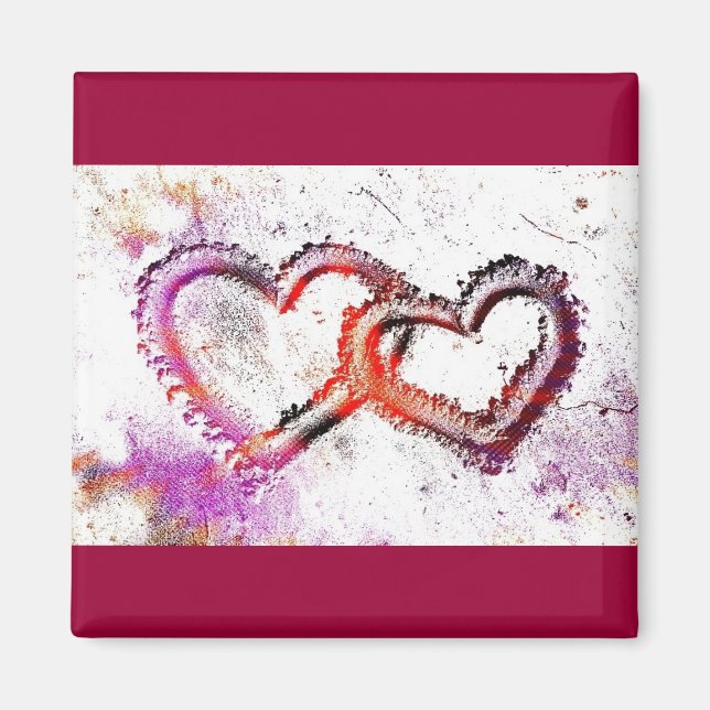 Neon Sand Hearts Magnet (Front)