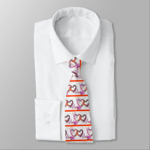 Neon Sand Hearts Tie