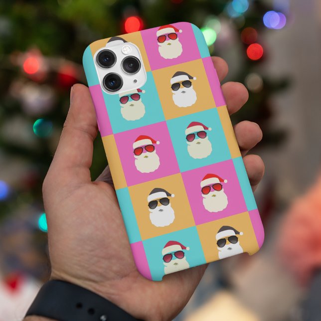 Neon Santa with Sunglasses Colourful Cool Pattern Case-Mate iPhone Case (Creator Uploaded)
