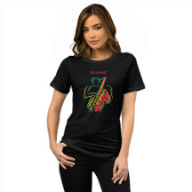 Neon Saxophone Line Art | Vibrant Musical T-Shirt 