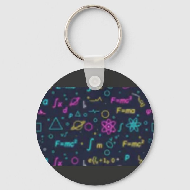 Neon Science & Math Formulas Pattern T-Shirt | Phy Key Ring (Front)