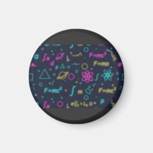 Neon Science & Math Formulas Pattern T-Shirt Phy Magnet