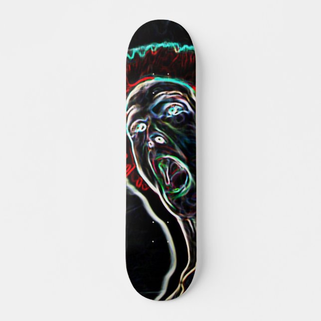 Neon Scream Face skateboard (Front)