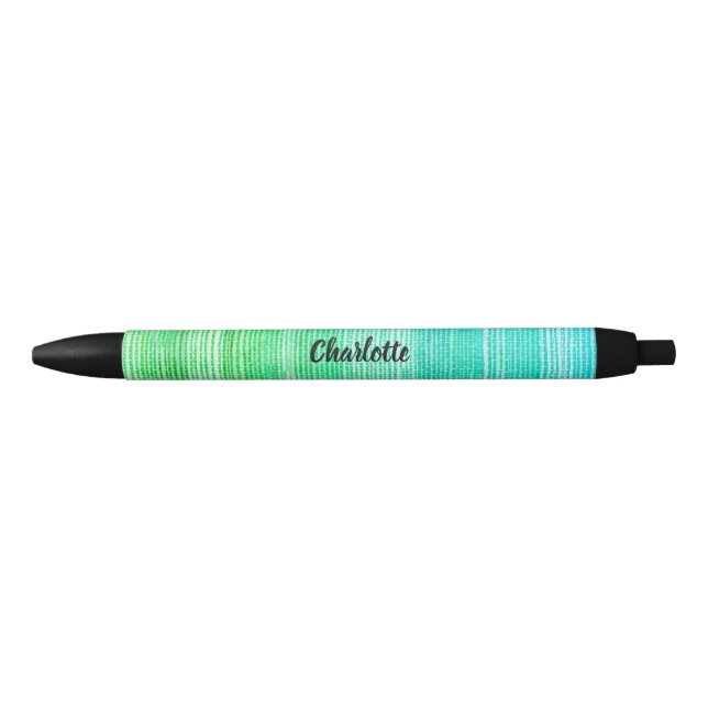 Neon Sea Grass Texture Pattern Beach Black Ink Pen (Front)