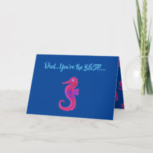 Neon Seahorse Father's  Day Card