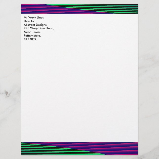 Neon Seas Customisable Letterhead (Front)
