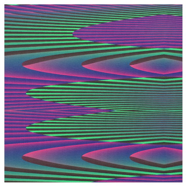 Neon Seas Patterned Craft Fabric (Close Up)