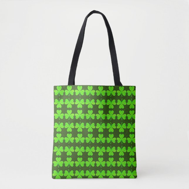 Neon Shamrock Mirrored Pattern Tote (Front)