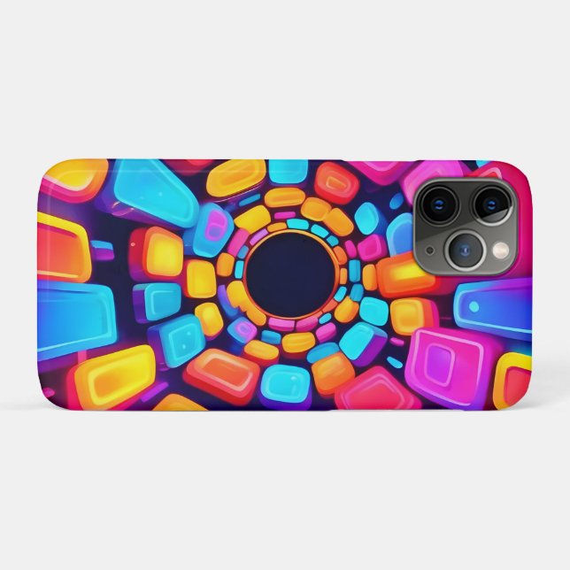  Neon Shapes Abstract Tunnel Art Case-Mate iPhone Case (Back (Horizontal))