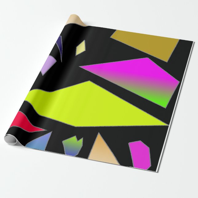 Neon Shapes Wrapping Paper (Unrolled)