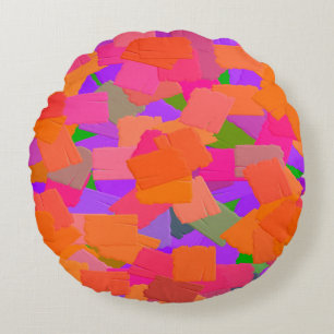 Neon Sherbet Chalk  Round Cushion