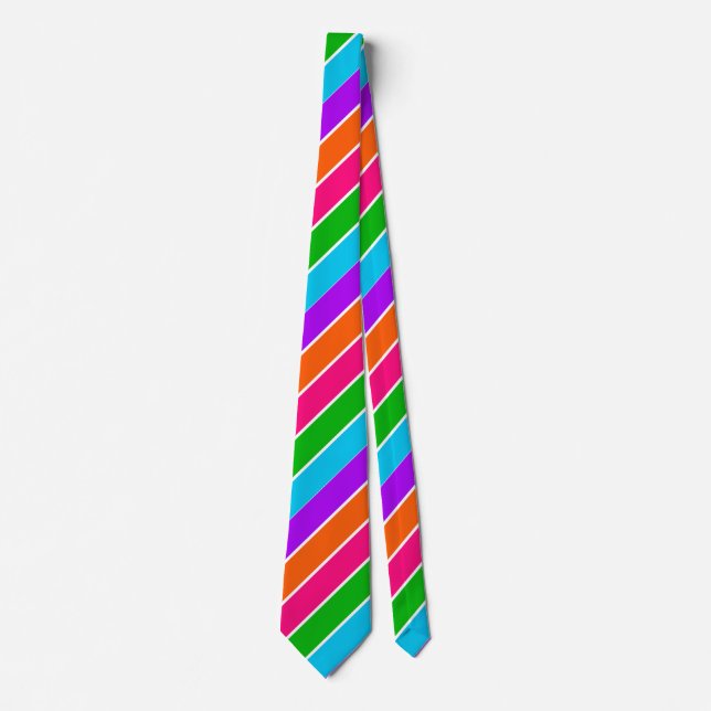 Neon Sherbet Stripes Neck Tie (Front)