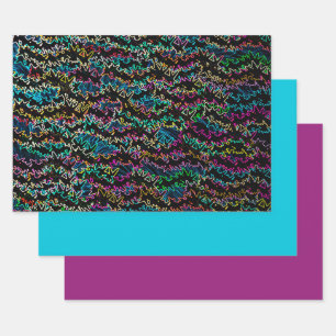 Neon Shock  Design/ Set 2 Wrapping Paper Sheet