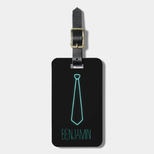 Neon Sign Glowing Tie Luggage Tag