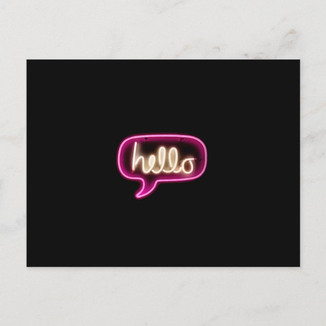neon sign hello postcard (Front)