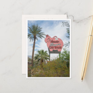 Neon Sign Retro Pink Elephant Palm Springs Postcard
