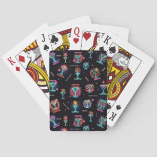 Neon Sign Space Age Atomic Martini Cocktails Print Playing Cards