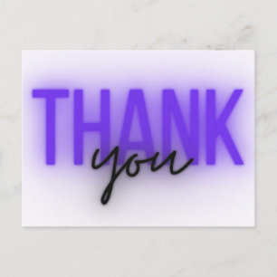 Neon Sign Thank You Postcard