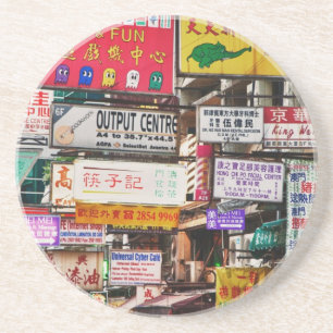 Neon signs in the streets of Hong Kong Coaster